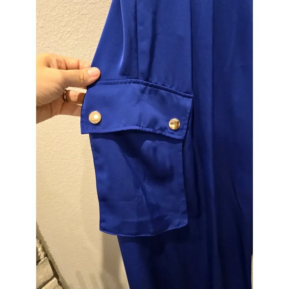 Ramy Brook Women's Wide-Leg Cargo Pants Size 8 Blue Casual